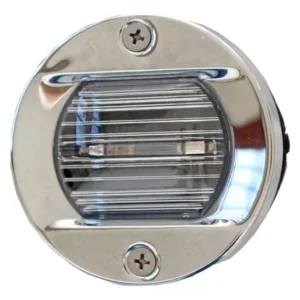 Luz de popa - Lámpara incandescente - Para embutir. Frente de acero inoxidable.