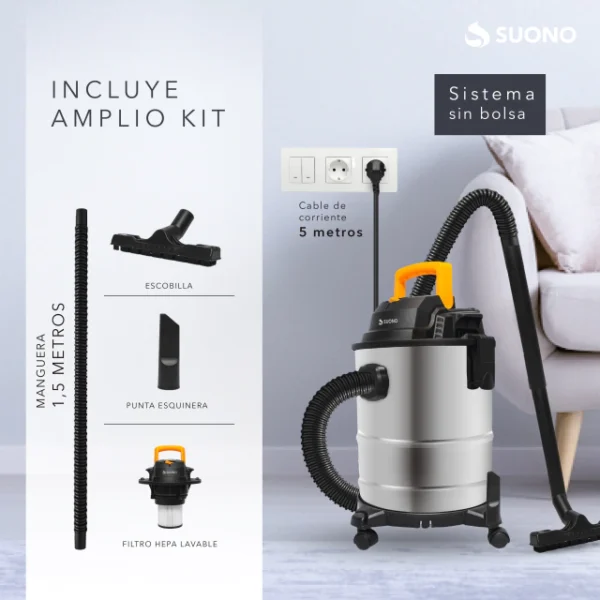 Aspiradora Industrial Suono 15L 1300W